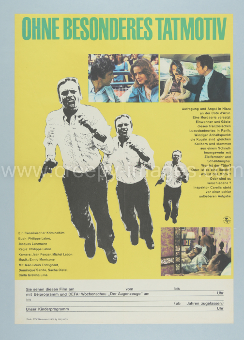 Neun im Fadenkreuz / Sans mobile apparent – DDR-Plakat